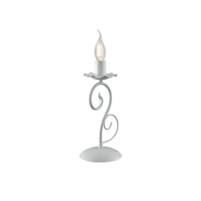 Image de Lampe de table Alma 1 lumière fer shabby blanc