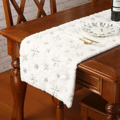 Produktbild von Tischläufer Modern Schneeflocke 38x180 cm Polyester