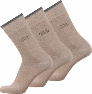 Produktbild von camel active Herren Socken, 3er Pack - Basic Socken, Baumwolle Beige melange 39-42