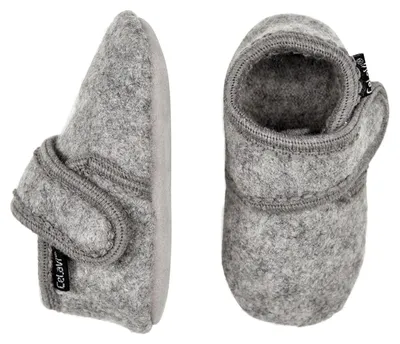 Produktbild von Celavi Jungen Baby Wool Shoe Hausschuh, Grey Melange, 27/28 EU