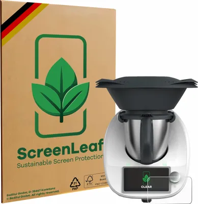 Produktbild von 2x ScreenLeaf Schutzfolie für Vorwerk Thermomix TM6 nachhaltiger Displayschutz Display Schutz Folie Klar Transparent