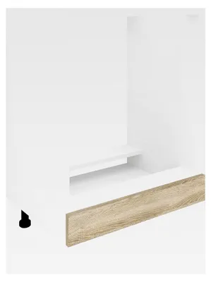 Produktbild von Ofenschrank 60 cm Breite Herdumbauschrank Backofenschrank Esilo Weiß/Sonoma-Eiche