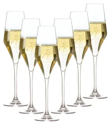 Productafbeelding van Set van 6 Kristallen Flute Wijnglazen 220ML