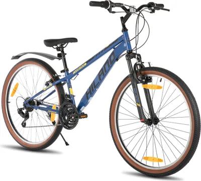 Produktbild von HILAND 26 Zoll Mountainbike für Herren und Damen, 21 Gänge Mountainbike, hochfester Stahlrahmen, V-Bremse, Hardtail MTB für Erwachsene, Blau