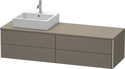 Produktbild von Waschtischunterbau XSQUARE 400x1600x548mm Be li fla grey seidenmatt flannel grey seidenmatt