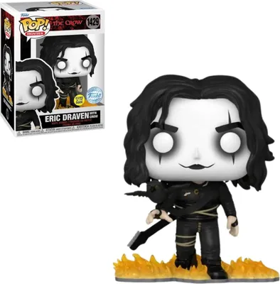 Productafbeelding van Funko Pop! Eric Draven met Crow #1429, The Crow, speciale editie die in het donker gloeit, exclusief