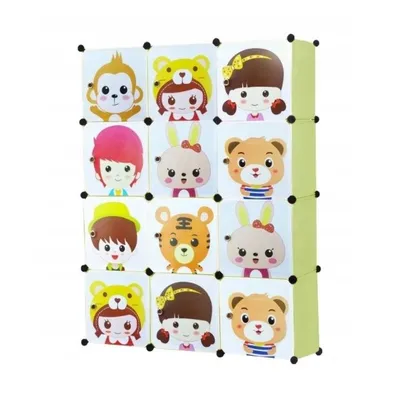 Image de Armoire modulaire pour enfants, étagère pour jouets et vêtements, colorée, XXL