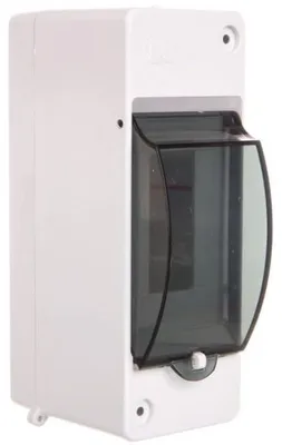 Immagine prodotto di Scatola di derivazione a parete, grado di protezione IP30, con guida DIN e morsetti per conduttore di protezione (PE) e neutro (N)