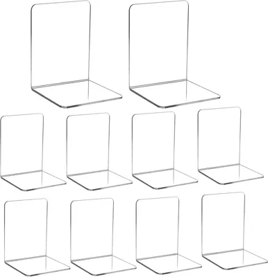 Produktbild von 10 transparente Acryl-Buchstützen für Schlafzimmer und Bibliothek