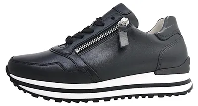 Image de Gabor Comfort : chaussures de sport pour femmes, modèle à lacets, couleur noire, style décontracté