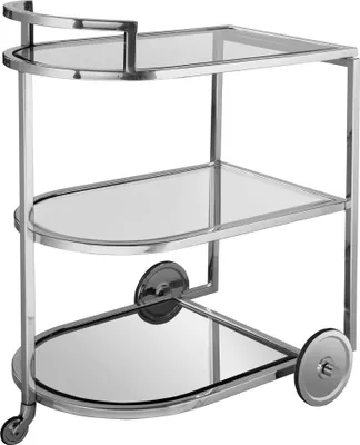 Produktbild von SARONNA  Barwagen - H.77cm x B.48cm - klar/silber - Edelstahl /Glas