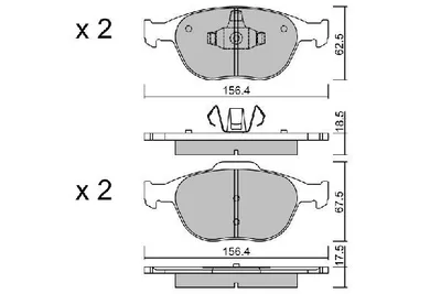 Produktbild von AISIN Bremsbeläge Satz Vorne Bremsklötze für FORD Fiesta Mk5 Schrägheck (JH1, JD1, JH3, JD3) BPFO-1007