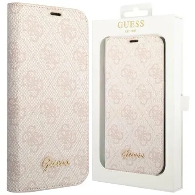 Produktbild von Guess GUBKP14XHG4SHP iPhone 14 Pro Max 6,7" pink book 4G Vintage Gold Logo Schutzhülle