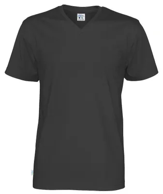 Produktbild von Cottover - T-Shirt für Herren/Damen Uni, V-Ausschnitt, Baumwolle ET549 (3XL) (Schwarz)