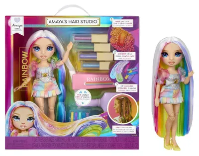 Obrázek produktu pro Rainbow High Amaya's Hair Studio, Módní panenka, Ženy, 4 rok/roky, Chlapec/děvče, 280 mm, Vícebarevný