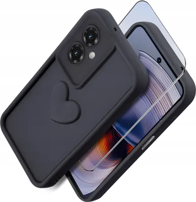 Zdjęcie produktu dla Etui do Motorola Moto G55 5G silikonowe MATOWE serce + Szkło na ekran