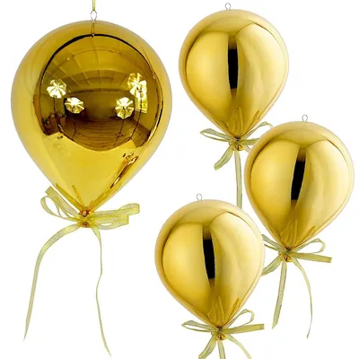 Immagine prodotto di Mica Decorations, decorazione natalizia a forma di palloncino, color oro, in plastica, 15 x 15 x 21 cm