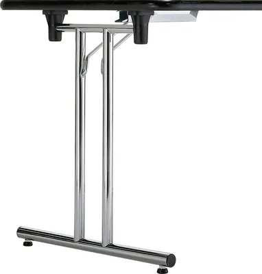 Produktbild von Corbetta Klapptisch Gestell höhenverstellbar Flexo 1 - Breite 596 mm, silberfarbig RAL 9006 - Stapelbare Tischbeine aus Stahl für variable Tischlösungen
