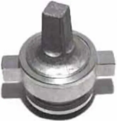 A close-up, isolated shot of a metal valve component.