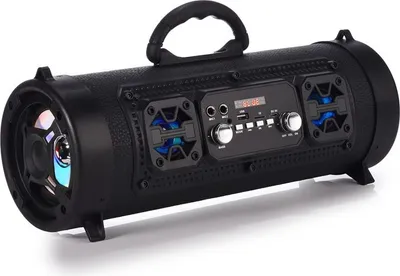 Image de colonne portable 6W Haut-parleur Bluetooth Déplacer le système de son KTV 3D Barre de son Subwoofer Musique Haut-parleur sans fil FM Radio USB, Noir