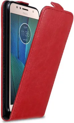 Immagine prodotto di Custodia Cadorabo per Motorola MOTO G5S PLUS Custodia protettiva in rosso Custodia Flip per telefono cellulare Custodia Cover