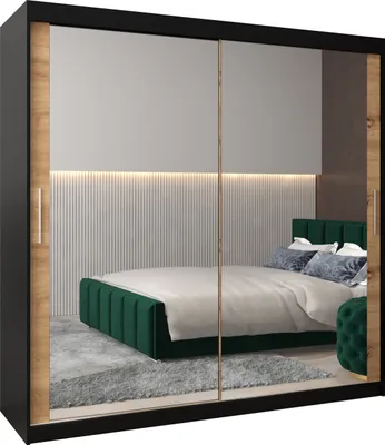 Produktbild von Kleiderschrank, Schiebetürenschrank Schlafzimmer, Schrank mit Spiegel TOKYO 3 200 cm