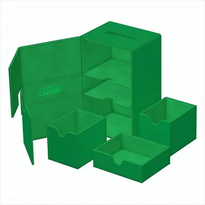 Produktbild von Ultimate Guard Twin Flip`n`Tray 160+ XenoSkin Monocolor Grün