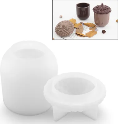 Produktbild von Silikonform Eichel mit Deckel, Eichel Form Silikon, Silikon Gießform, Tannenzapfen Aufbewahrungsbox Silikonform,