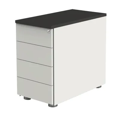 Produktbild von Kerkmann Move Standcontainer weiß, anthrazit 4 Auszüge ohne-Muldengriff weiß 42,0 x 80,0 x 72,0 - 76,0 cm
