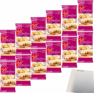 Produktbild von Gut & Günstig Marzipanrohmasse zum Backen und Naschen 12er Pack (12x200g Packung) + usy Block