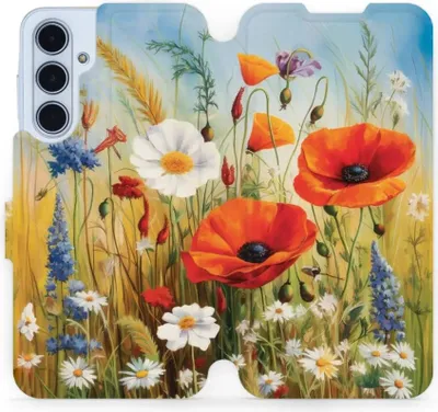 Produktbild von Handyhülle mit klappe für Galaxy M35 5G, Mobiwear Book, Wiesenblumen