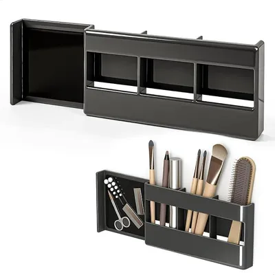 Produktbild von PolkaHome® Make-up Pinsel Organizer, Wandmontage Pinselhalter, 1,8 cm schmaler Augenbrauenstift-Organizer für Rasierer,