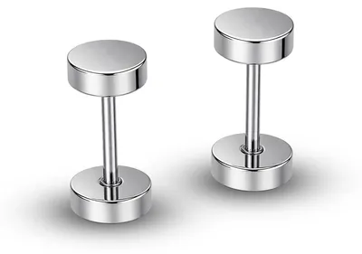 Produktbild von Ohrstecker mit Schraubverschluss Edelstahl 316L Silber 4–16 mm Fake Plug Tunnel - 5 mm