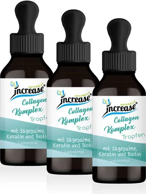 Produktbild von Nimm 3, zahl 2 Aktion Liposomale Collagen Tropfen hochdosiert -5000mg Collagen pro Tag (450.000mg in 3 Flaschen) mit 10000µg Biotin und 1000µg Keratin