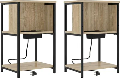 Obrázok produktu pre vidaXL Nočný stolík 2 ks dub Sonoma 38 x 31 x 61 cm Materiál na báze dreva