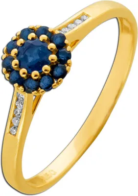 Produktbild von Saphir Ring Gold 333 8K Natur Saphire 0.41ct Natur Diamanten 0.05ct 19