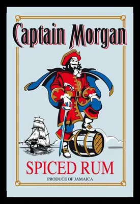 Produktbild von Captain Morgan Rum - 20x30 cm bedruckter Spiegel im Kunststoff Rahmen