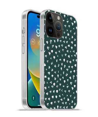 Produktbild von MuchoWow® Handyhülle Schutzhülle Hülle für Apple iPhone 14 Pro - Softcase Polka dots - Weiß - Grün Silikon Softcase Handy Hülle - Umschlag