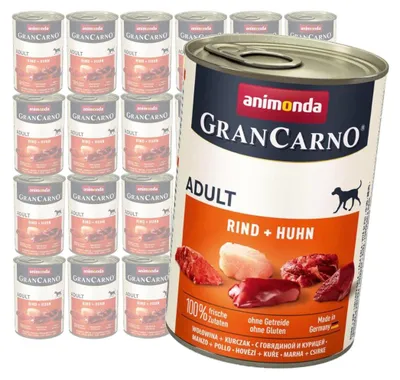 Zdjęcie produktu dla Animonda GranCarno Adult 24x400g Mokra Karma Dla Psa z Wołowiną i Kurczakiem