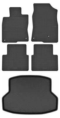 Produktbild von Gummimatten + Kofferraumwanne für Honda Civic X 2017-2021 (Limousine) – Schwarz, passgenau – Wielganizator