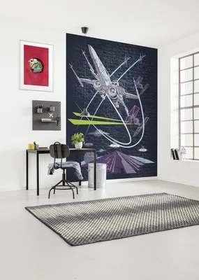 Produktbild von Komar Vlies Fototapete "Star Wars Classic Concrete X-Wing" - Größe: 200 x 280 cm (Breite x Höhe), 4 Bahnen