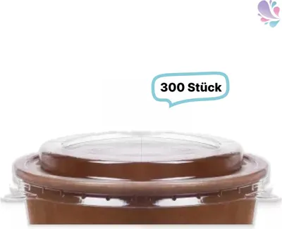 Produktbild von Deckel für Salatboxen Salatschalen braun 1000 & 1200ml, 300 Stück, to go, take away, recyceltes PET