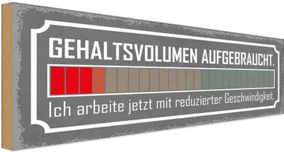 Produktbild von vianmo Holzschild 10x27 cm Gehaltsvolumen auf Dekoration