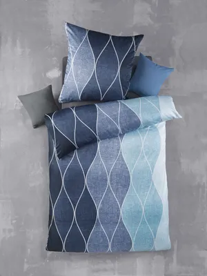 Produktbild von Soma Mikrofaser Bettwäsche 135 x 200 cm Bettbezug 135 cm x 200 cm  Kopfkissenbezug 80 x 80 cm Alec-Blau Blau