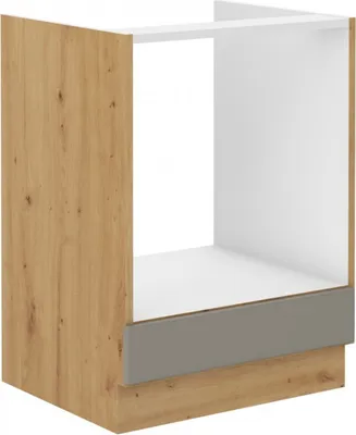 Zdjęcie produktu dla Szafka pod piekarnik SOPHIA – szerokość 60 cm, jasnoszara/dąb artisan
