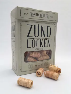 Zdjęcie produktu dla Podpałki kominkowe z wełny drzewnej w składanym pudełku | 100 sztuk