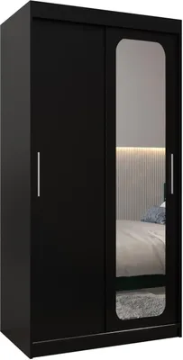 Produktbild von MEBLE KRYSPOL Promo 2100 Schlafzimmerschrank zwei Schiebetüren - Mattschwarz