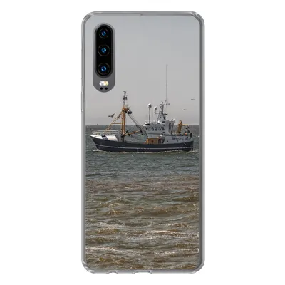 Produktbild von MuchoWow® Handyhülle Schutzhülle Hülle für Huawei P30 Nordsee - Fischerboot - Wasser Silikon Softcase Handy Hülle - Kartenbesitzer