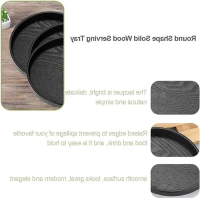 Runde Servierplatten aus Holz, rutschfest, perfekt für Tee, Kaffee und Snacks, dekorativ und praktisch für Restaurants und