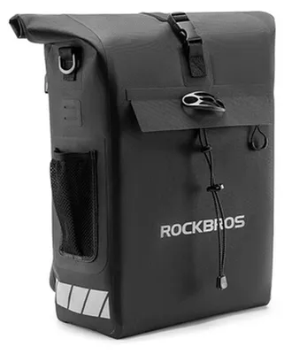 Zdjęcie produktu dla Sakwa Rowerowa Rockbros Z Funkcją Plecaka, Wodoodporna, Z Zaczepem Na Kask 18L - Czarna